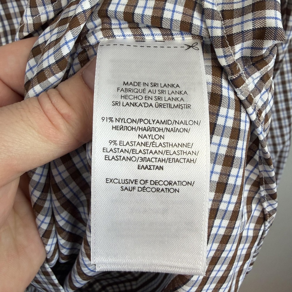 Ralph Lauren Shirt Mens‎ Large Brown Check Stretch Button Down Long Sleeve - Picture 5 of 9